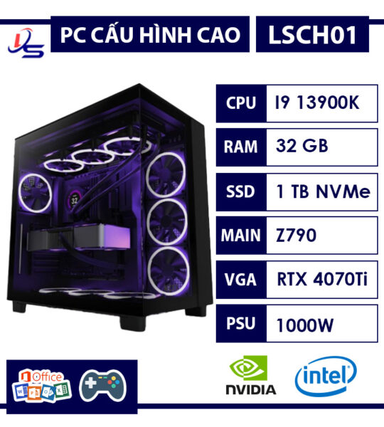 PC GAMING i9 13900K RTX 4070 Ti RAM 32GB SSD 1TB