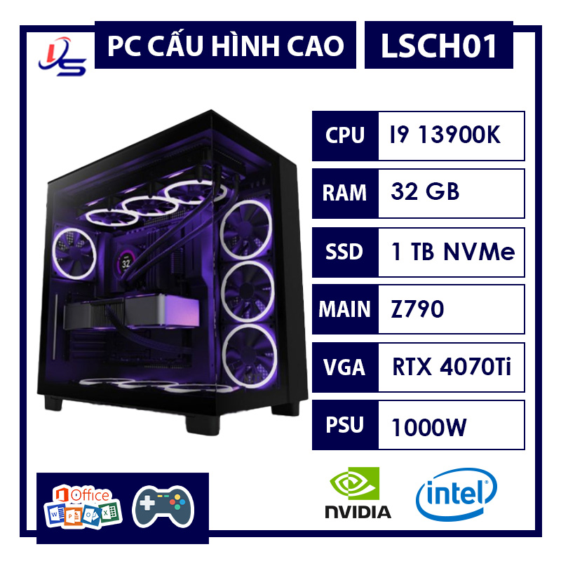 PC GAMING i9 13900K RTX 4070 Ti RAM 32GB SSD 1TB 3